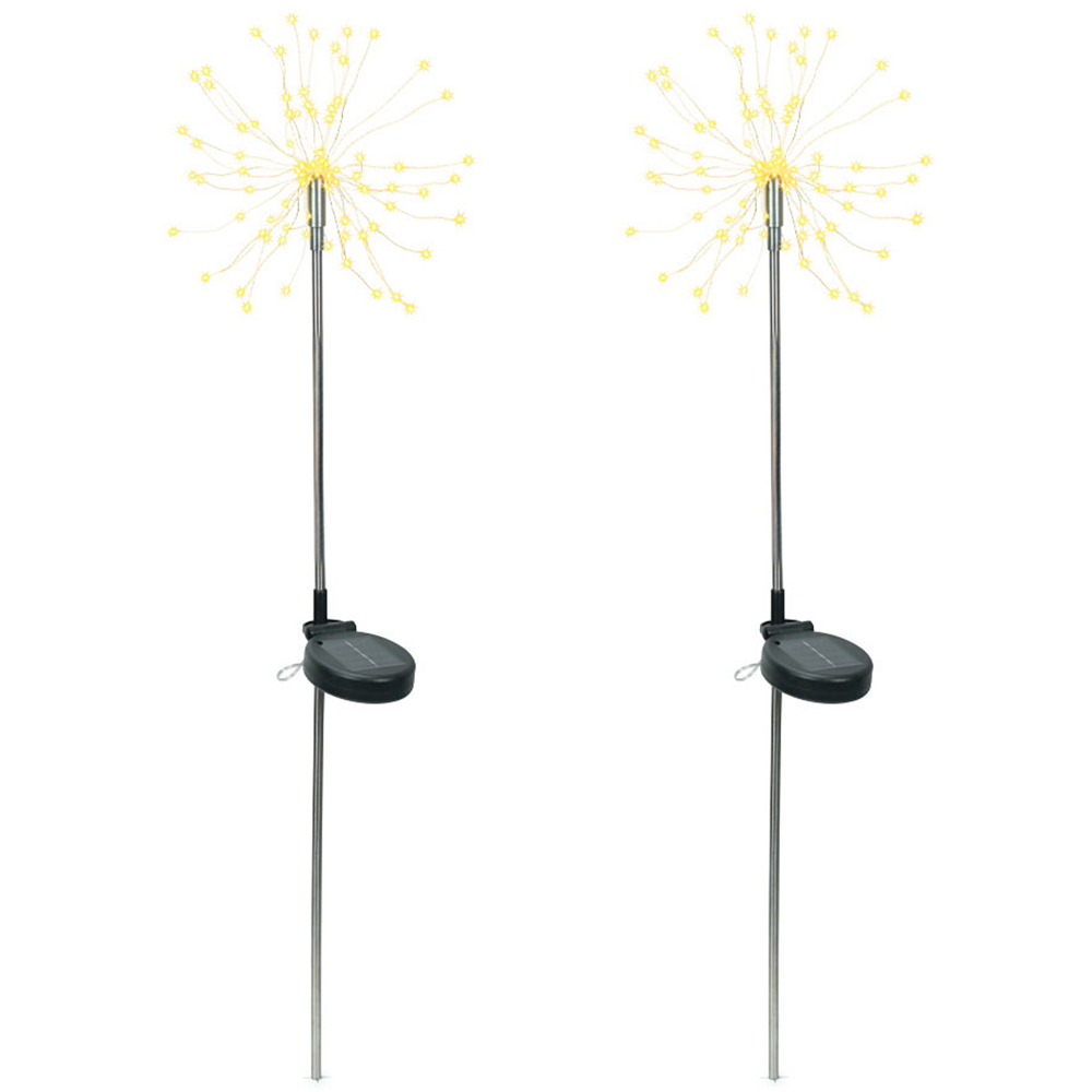 ValueLight Set of 2 Firework Outdoor Ground Solar Spike Light Image 1
