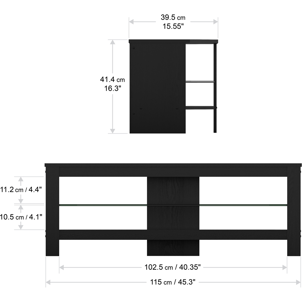 AVF Calibre Plus 2 Shelf Black Oak TV Unit Image 7