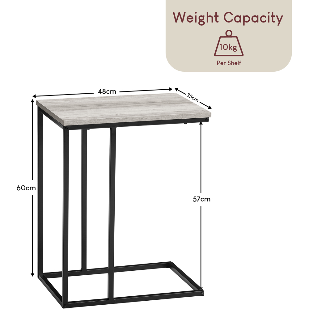 VIDA DESIGNS Brooklyn Grey Side Table Image 9