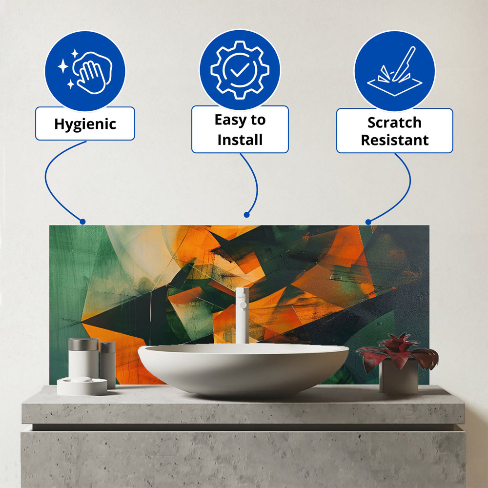 Warren Reed Designer Sharp Triangles Bathroom Splashback 25 x 60cm Image 3