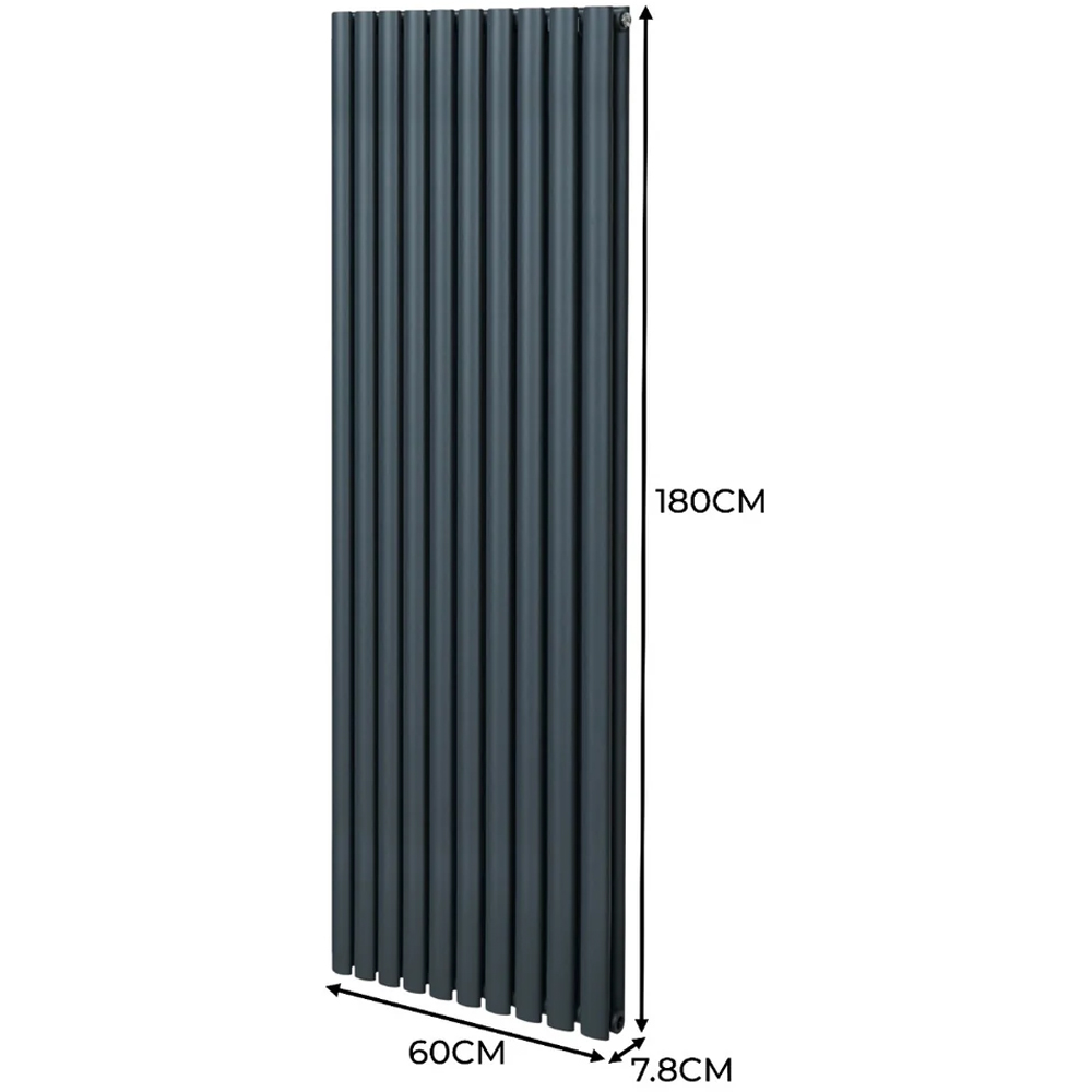 Monster Shop 8026BTU Anthracite Grey Oval Column Radiator and Valves 1800 x 600mm Image 6