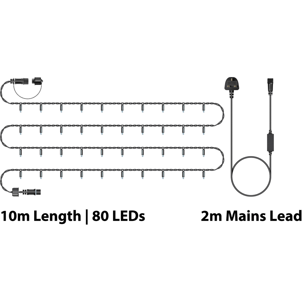 Eagle Connect Cool White LED Black String Light 10m Image 9