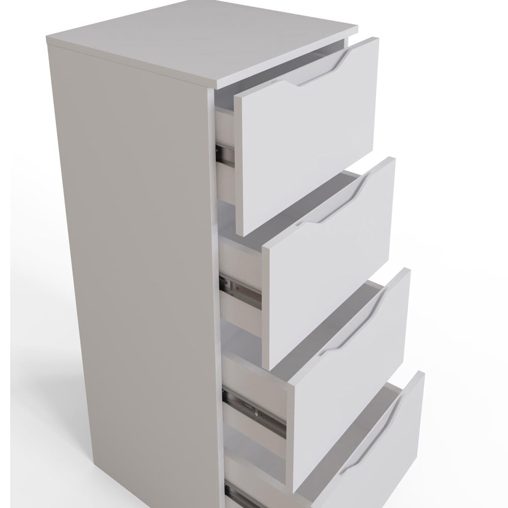 FWStyle Luno 4 Drawer White Modern Chest of Drawers Image 4