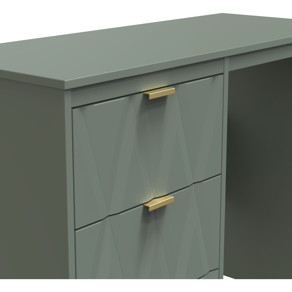 Crowndale Las Vegas 3 Drawer Reed Green Dressing Table Image 5
