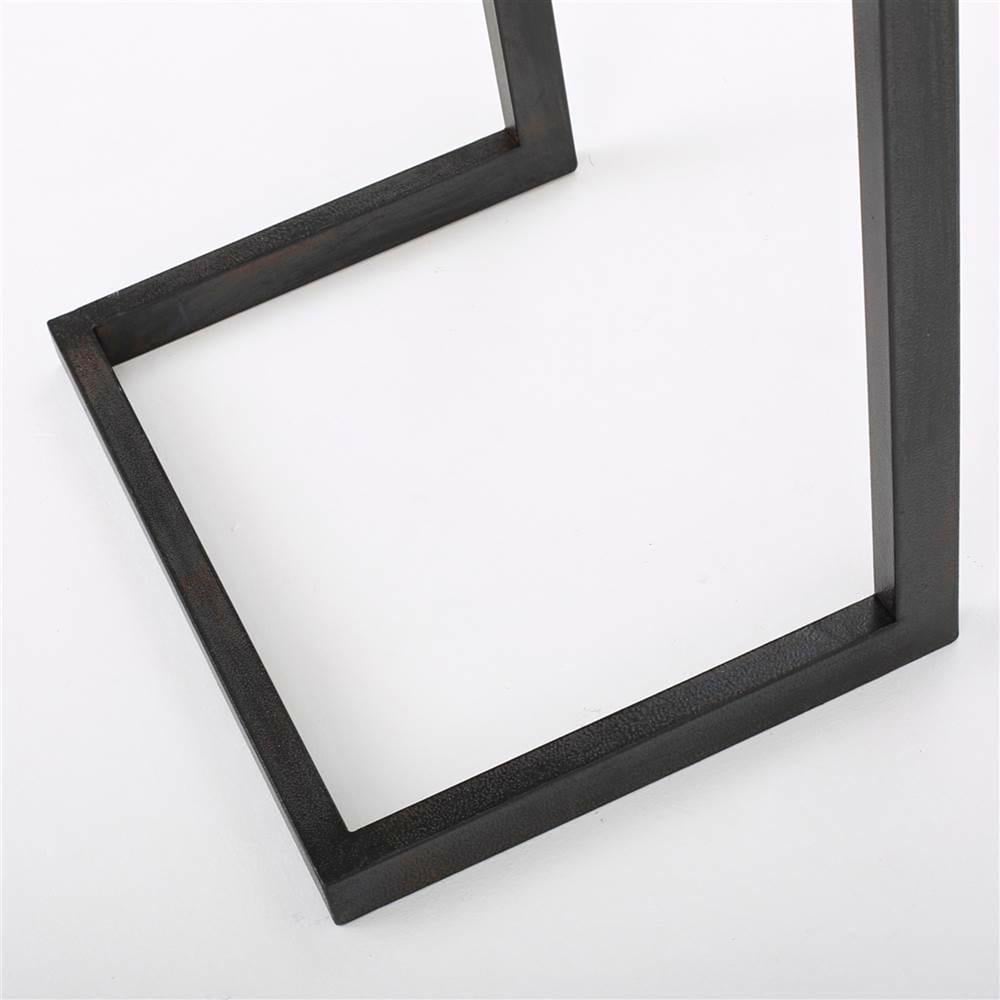 FWStyle Oak Effect and Blue Metal Nest of Table Set of 3 Image 4