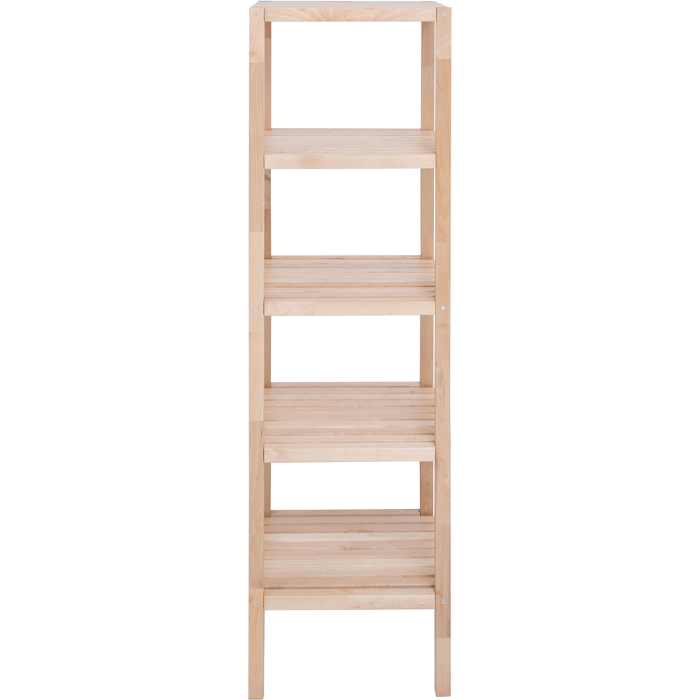 FurnitureHMD 4 Shelf Natural Birch Wood Bookcase Image 3