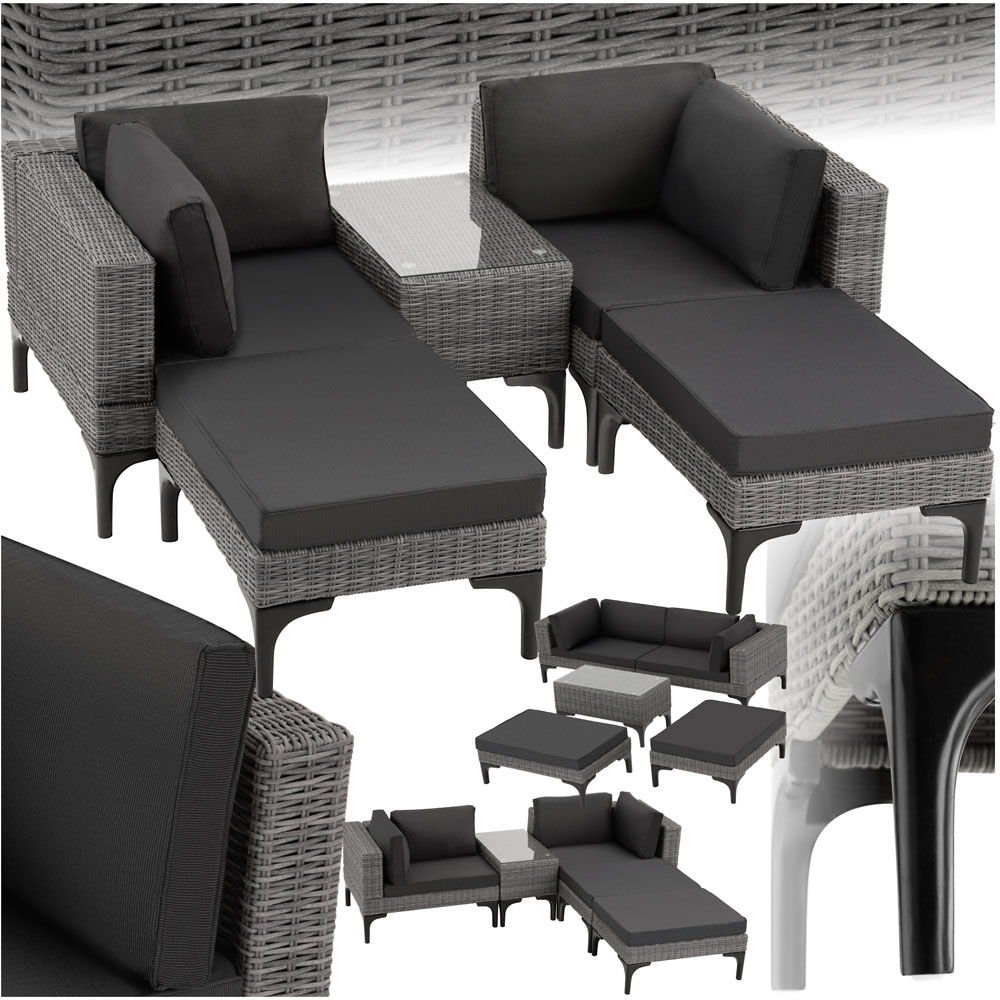 tectake Bellaria Grey 4 Seater Garden Furniture Set Image 2
