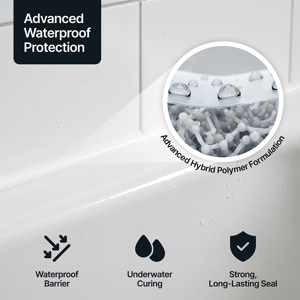 Hemway Premium All-in-One Bright White Sealant and Adhesive 300ml 3 Pack Image 4
