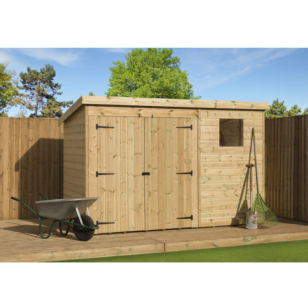 Empire Sheds 4000 10 x 5ft Double Door Tongue and Groove Wooden Pent Garden Shed Image 2