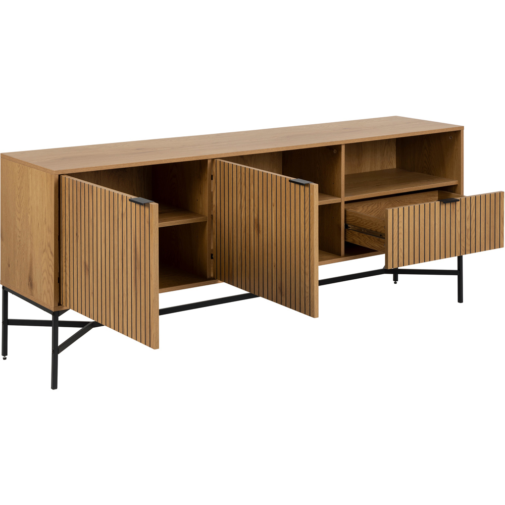 Florence Jaipur 2 Door Single Drawer Single Shelf Wild Oak Sideboard Image 5