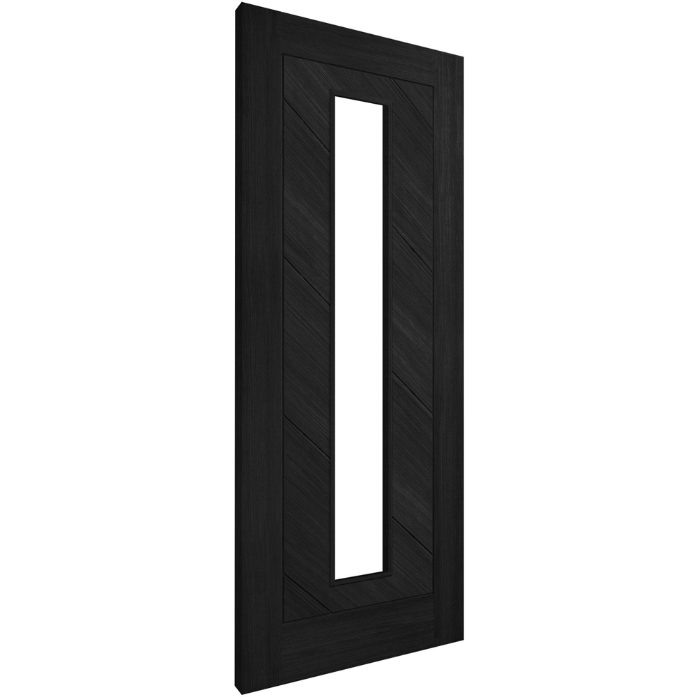 Stockholm Black Fully Finished Laminate Clear Glass Internal Door 1981 x 762 x 35mm Image 3