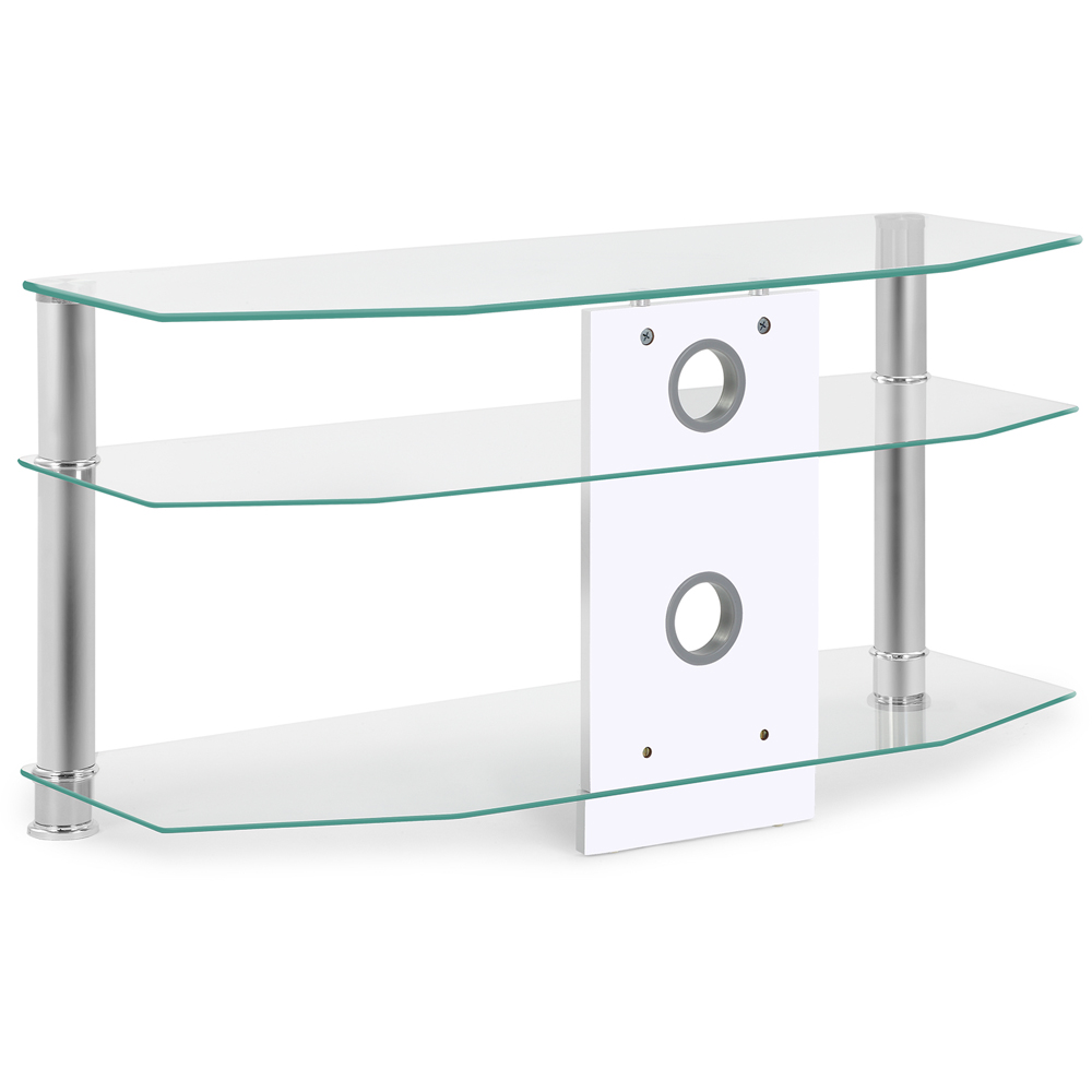 MMT Furniture Designs 2 Shelf Clear Glass Corner TV Unit Image 5