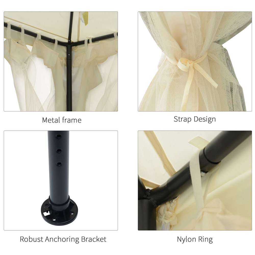 Outsunny 3 x 3m 2 Tier White Gazebo Image 5