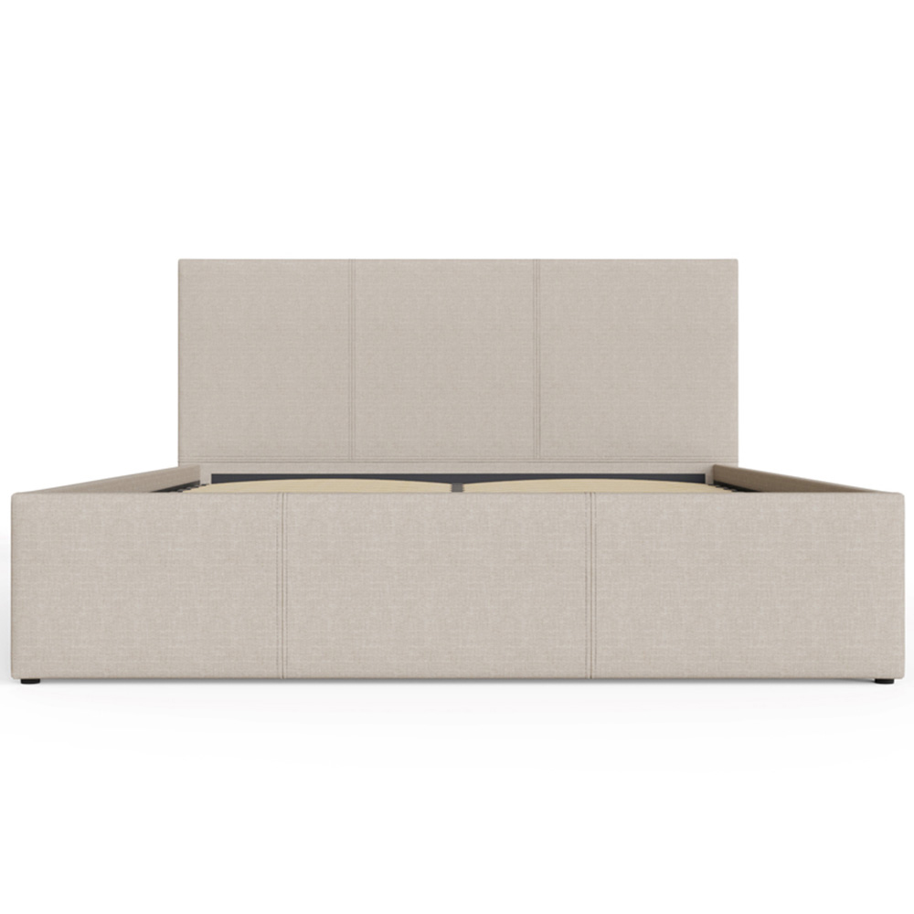 GFW Double Natural Hopsack Fabric End Lift Ottoman Bed with Memory Pocket Spring Mattress Image 5