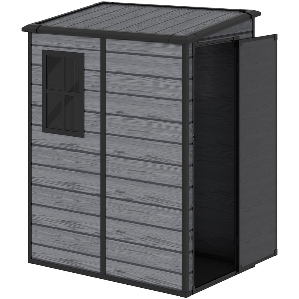 Living and Home 5 x 4ft Plastic Pent Garden Storage Shed with Window Image 3