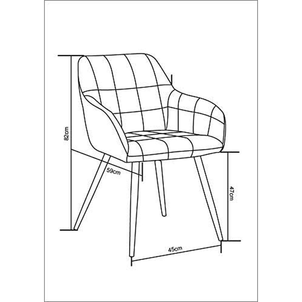 Adrian Set of 2 Light Grey Suede Faux Leather Dining Chairs Image 8