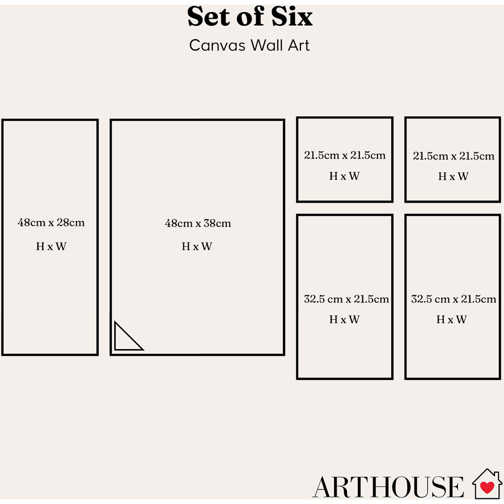 Arthouse 6-in-1 Mono Abstract Canvas Set Image 5