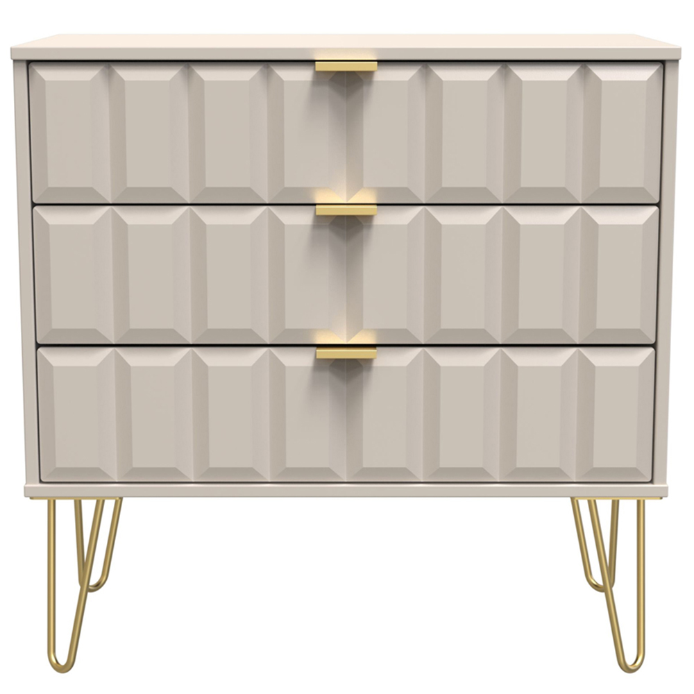 Crowndale Cube 3 Drawer Matt Kashmir Chest of Drawers Ready Assembled Image 3