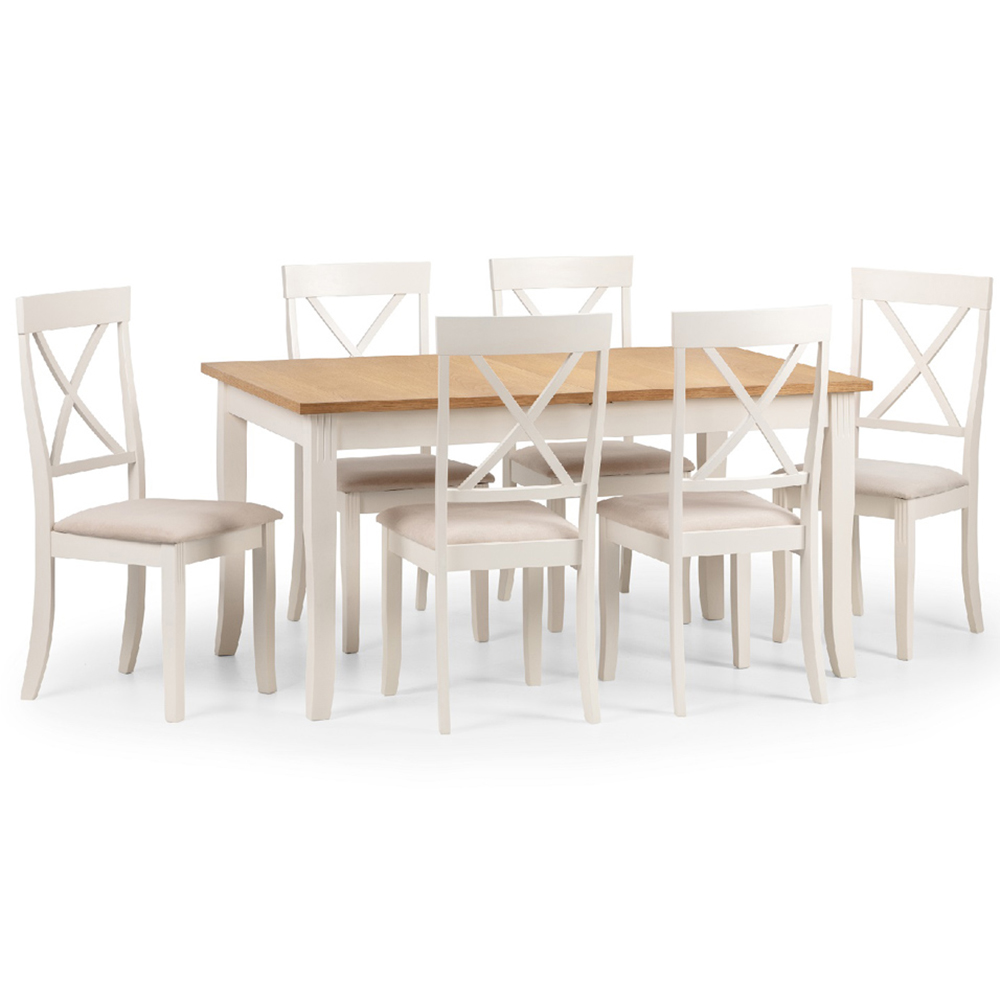 Julian Bowen Davenport Extending Dining Table Oak and Ivory Image 8