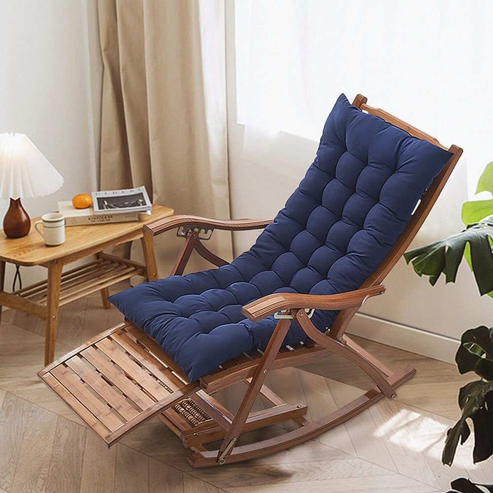 Living and Home Blue Thick Soft Lounge Chair Cushion 110 x 40cm Image 2