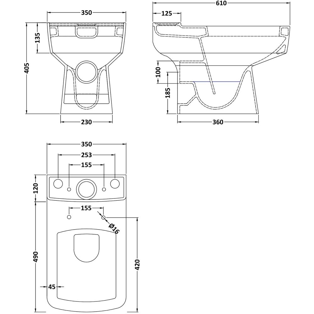 nuie Bliss White Toilet and Basin Set Image 2