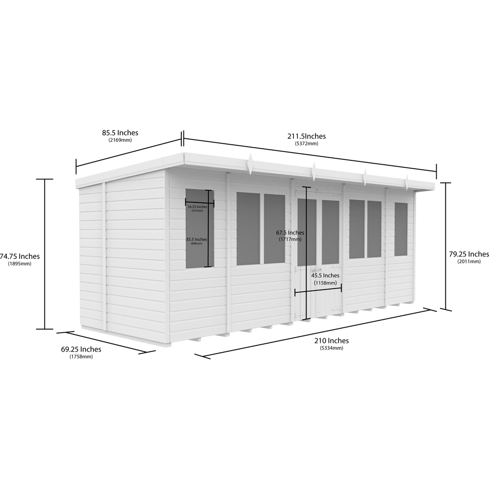 DIY Sheds 18 x 6ft Tongue and Groove Timber Pent Summerhouse Image 8