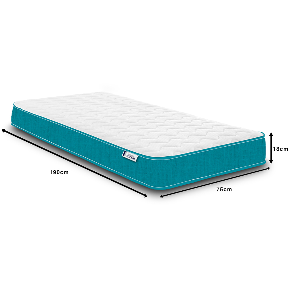 Extreme Comfort Cooltouch Colours Small Single Teal Blue Memory Foam and Spring Mattress Image 5
