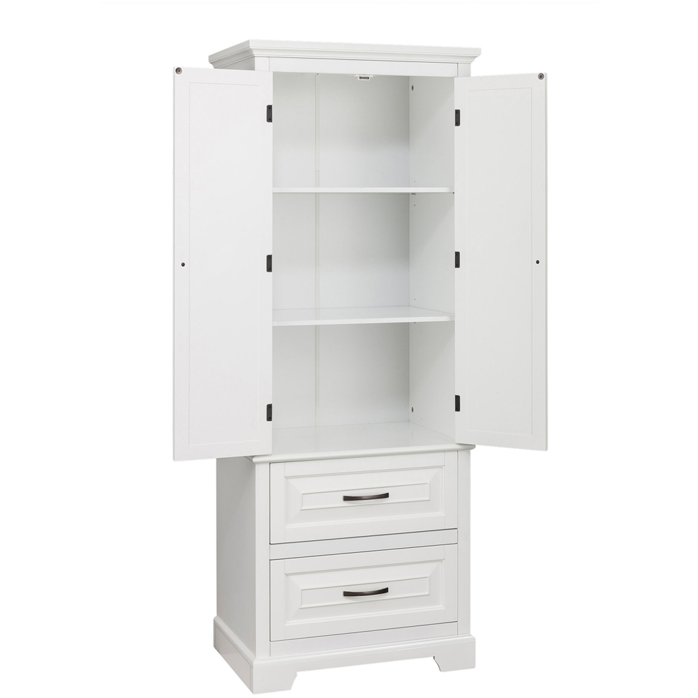 Teamson Home St James 2 Door 2 Drawer White Tower Cabinet Image 4
