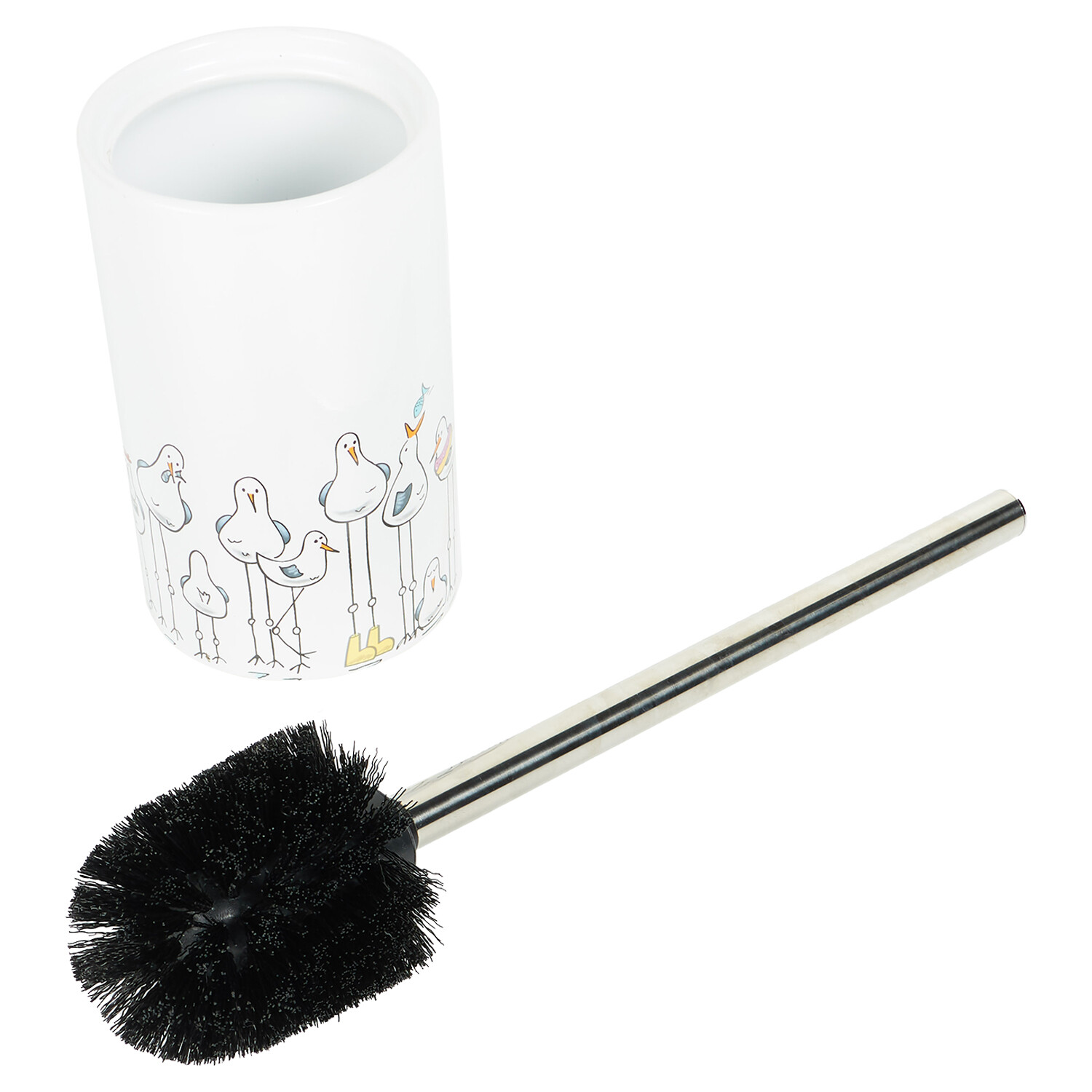 White Seagull Toilet Brush Holder - White Image 4