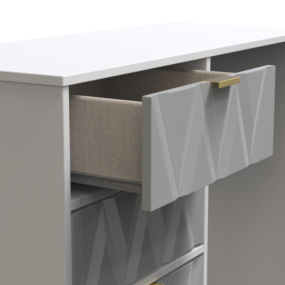 Crowndale Diamond Ready Assembled 4 Drawer Vanity Desk Matt Shadow and Grey Image 5