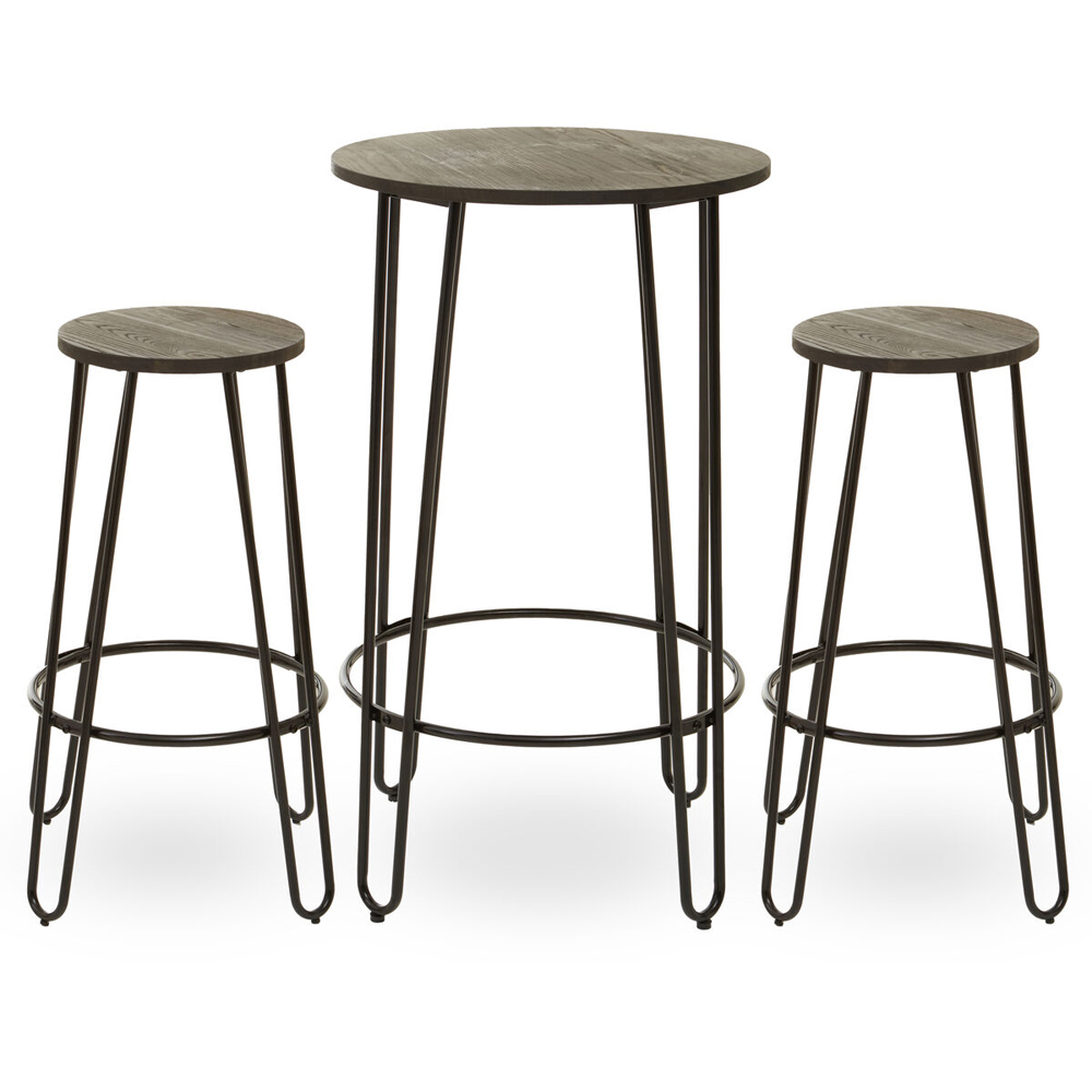 Premier Housewares District 3 Piece Bar Table and Stool Set Image 2