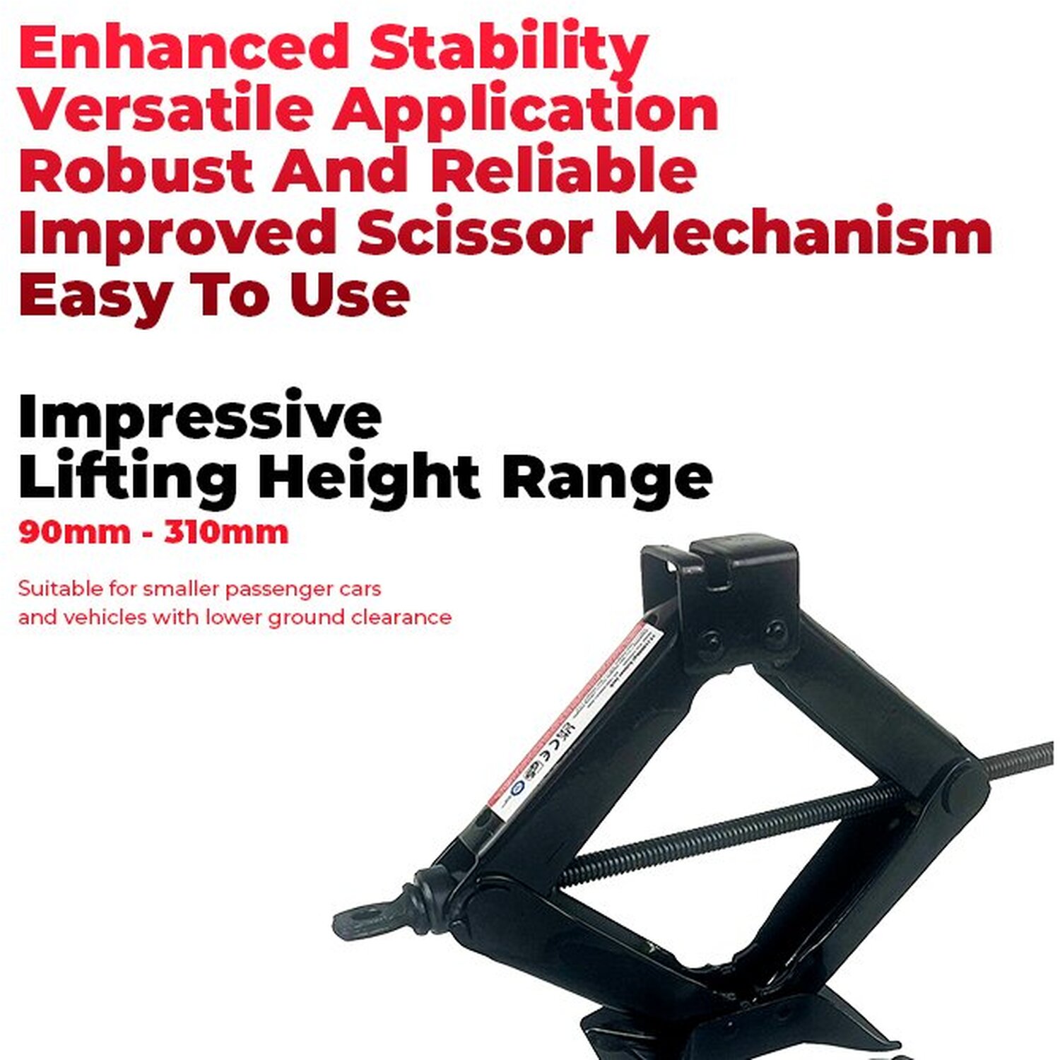 Simply Auto 1 Tonne Scissor Jack Black Image 3