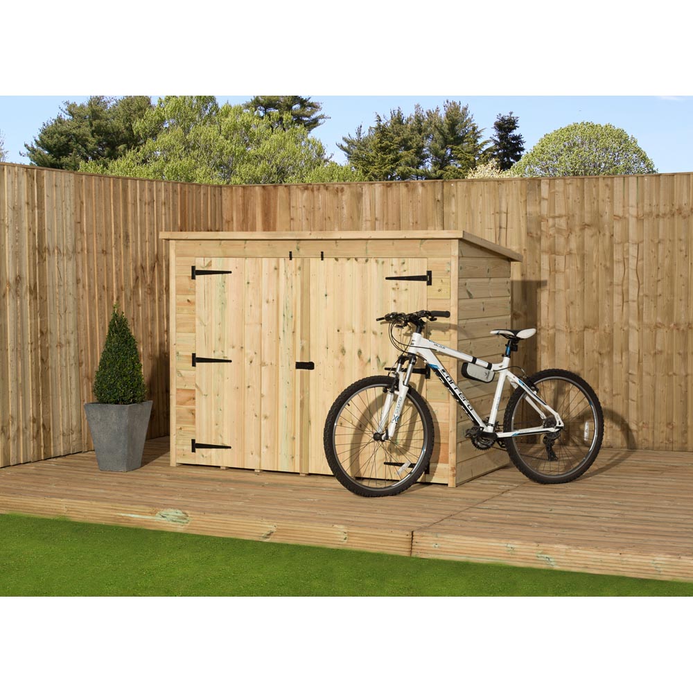 Empire Sheds 6 x 3ft Double Door Tongue and Groove Wooden Bike Store Image 2