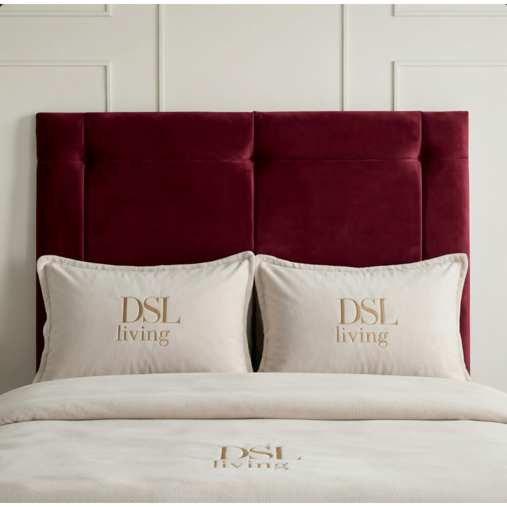 DS Living Kingsley King Size Maroon Plush Divan Bed Image 2