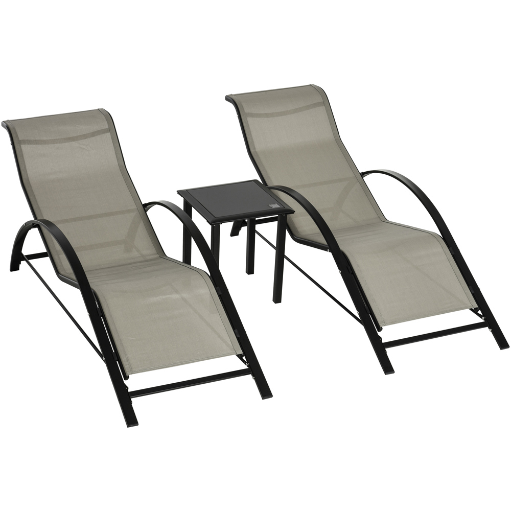 Outsunny 2 Seater Grey Lounge Set Image 2
