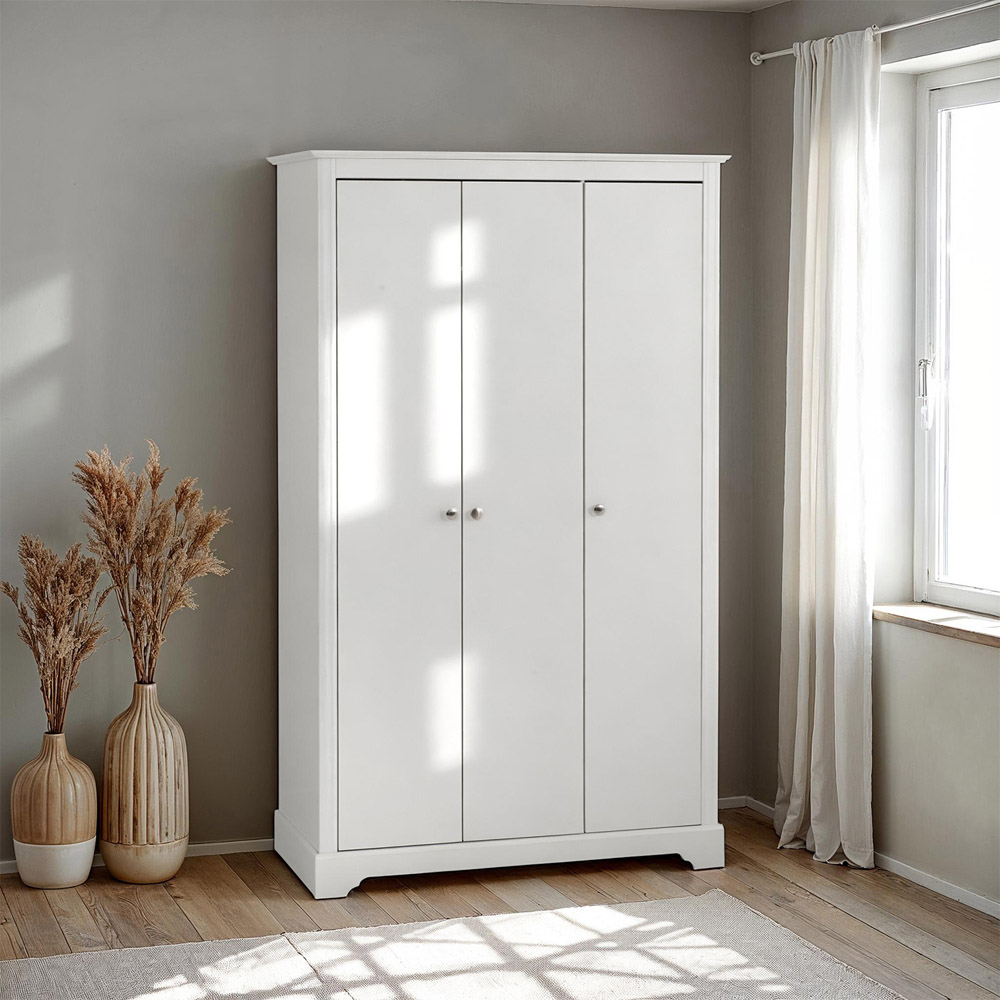 Seconique Stratford 3 Door White Wardrobe Image 7