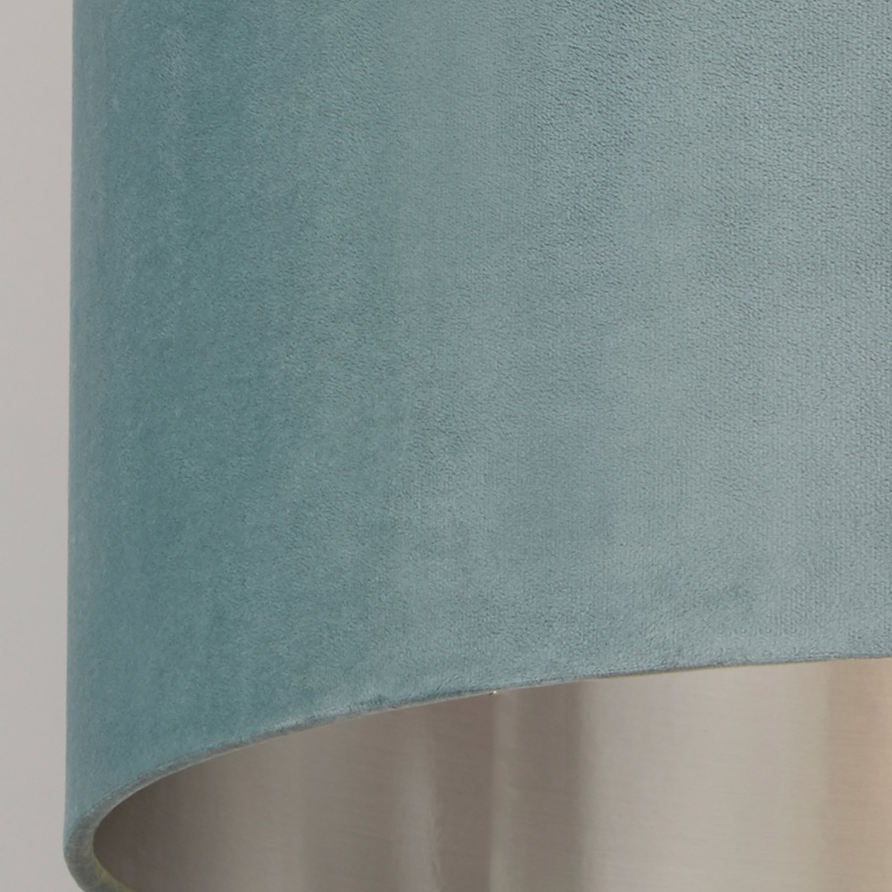 Lighting Collection Sage Green Silver Inner Velvet Drum Shade 50cm Image 4