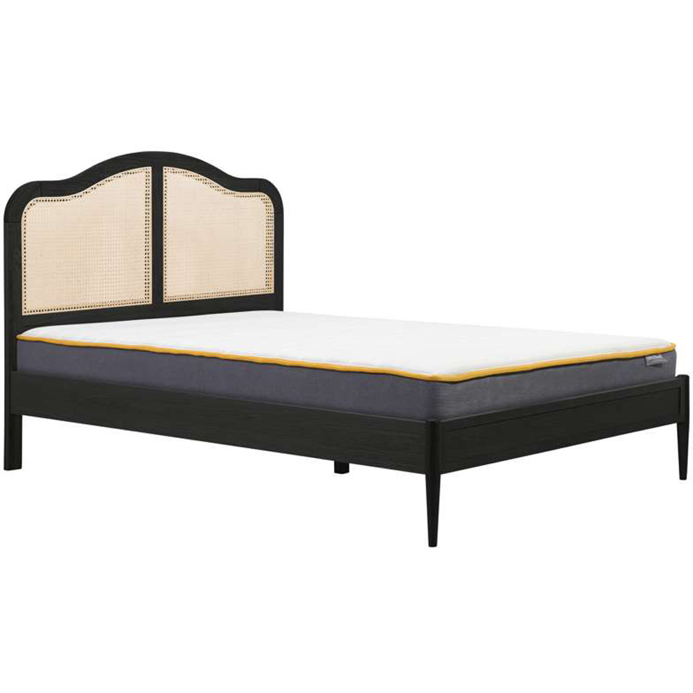 Birlea Leonie Super King Size Black Bed with Rattan Headboard Image 3
