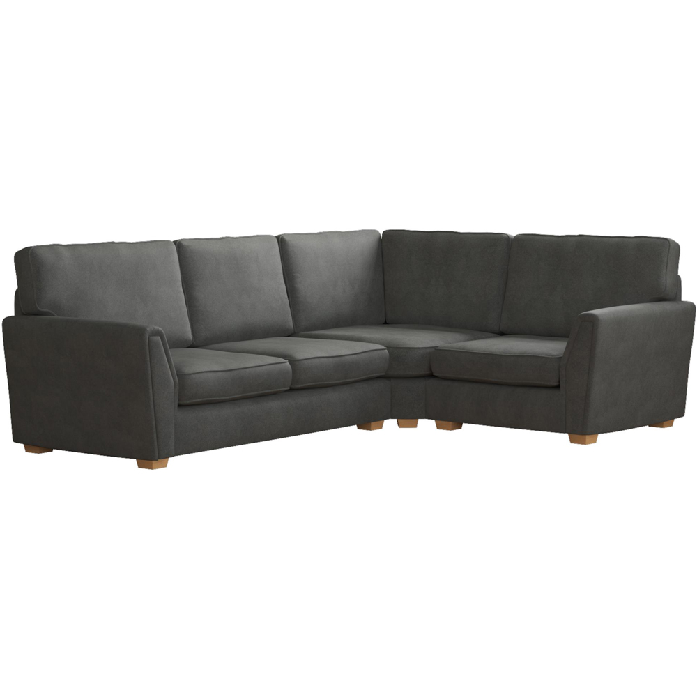 Wendleberry 3 Seater Steel Plush Velvet Fixed Back Right Hand Corner Sofa Image 2