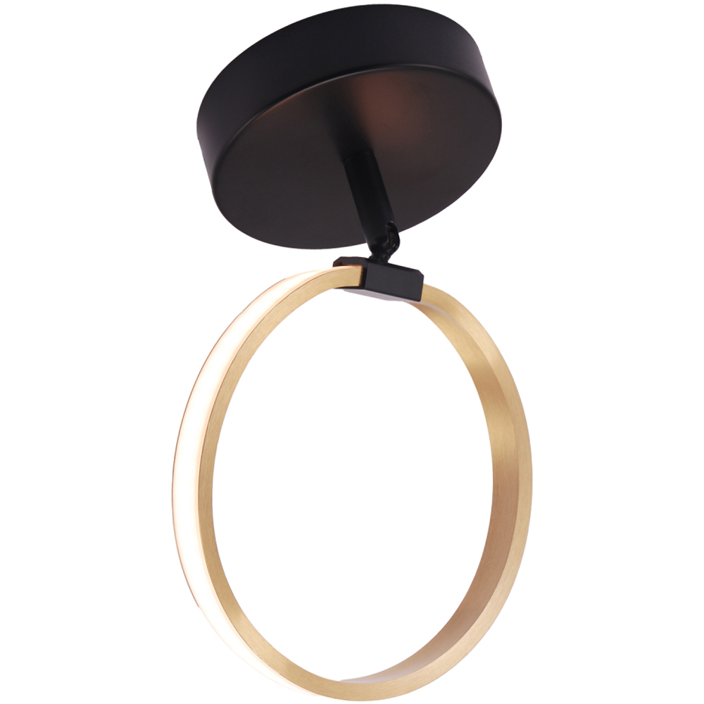 Happy Homewares Gold Ring LED Ceiling Light with Matte Black Base Image 6