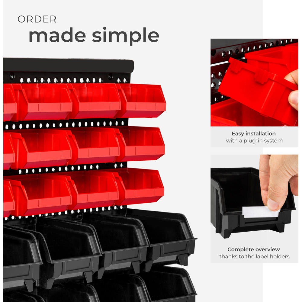 tectake 30 Shelf Wall Mounted Storage Organiser Image 3