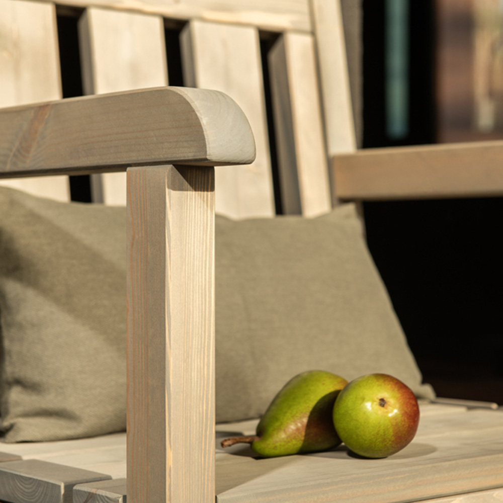 AMATA Ungurs Grey Wooden Straight Garden Chair Image 6