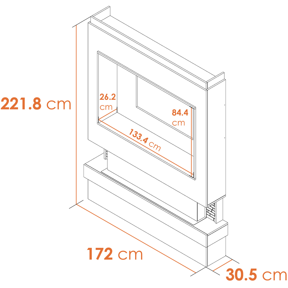 Adam Sahara Pre-Built Panoramic Media Wall 5 with TV Recess Image 8