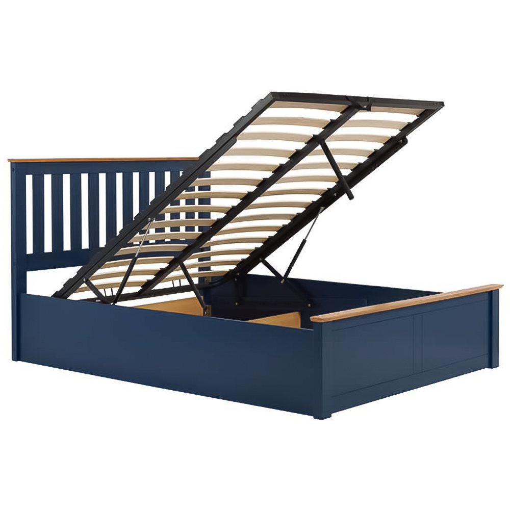 Phoenix Double Blue Ottoman Bed Image 3
