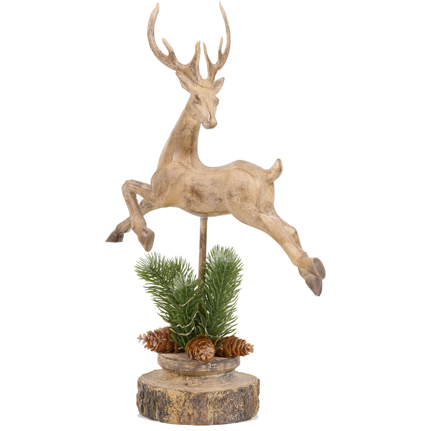 Prancing Reindeer Ornament Wood Image 2