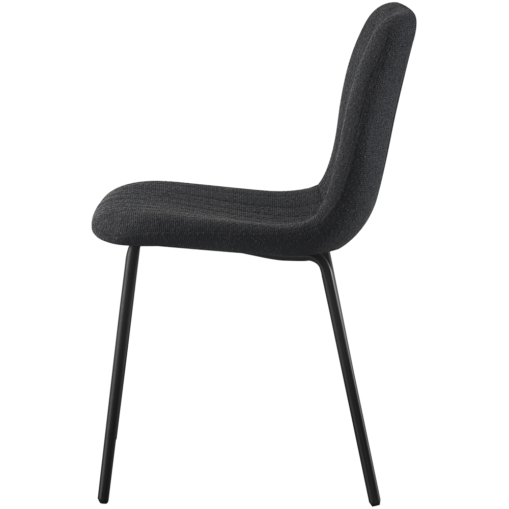 Bella Set of 4 Black Teddy Faux Fur Stitched Design Dining Chairs Image 3