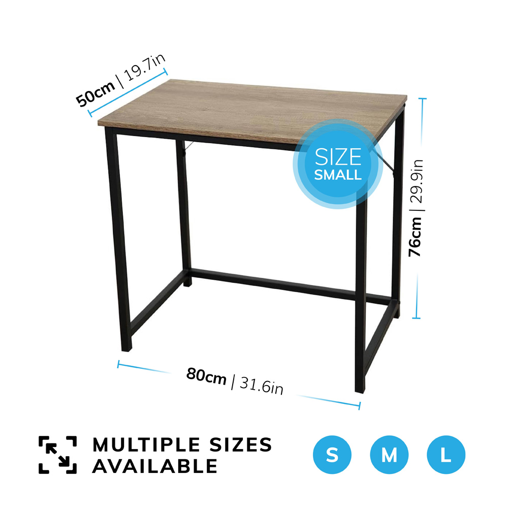 House of Home Computer Desk Rustic Light Brown and Black Image 8