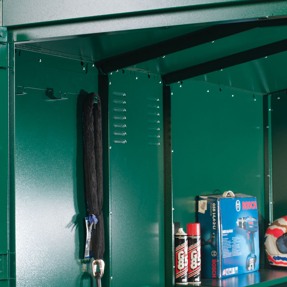 Asgard Gladiator 7 x 9ft Double Door Green High Security Apex Motorcycle Garage Image 7