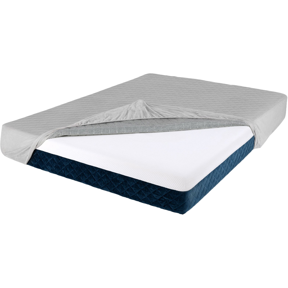 Costway King Size Grey Luxury Super Soft Velvet Mattress Protector Image 1