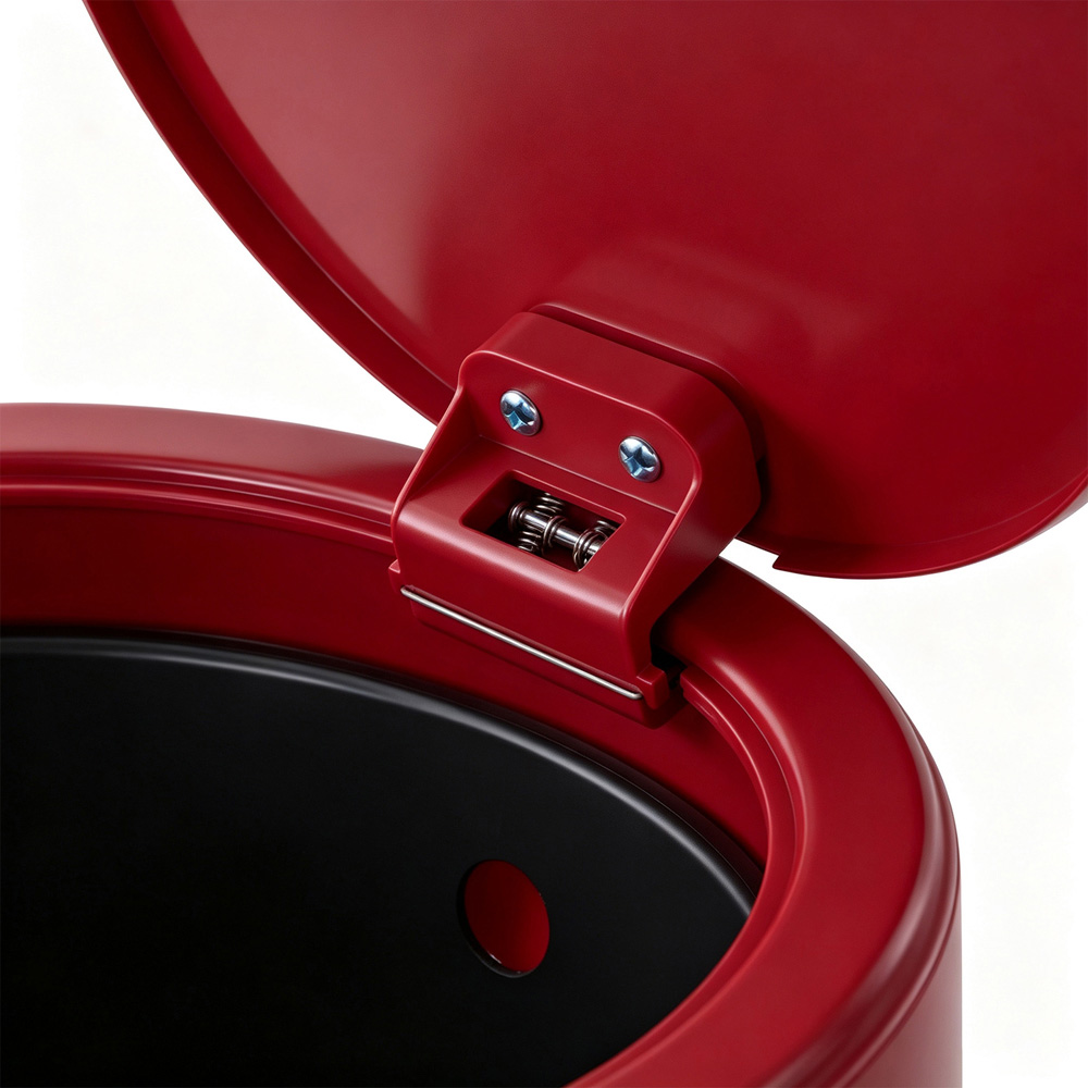 Living and Home Red Goblet Shape Rubbish Bin with Wheels 13L Image 6